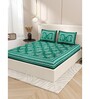 Green Traditional 200 TC Cotton Double Queen Sized Bedsheet With 2 Pillow Covers