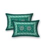 Green Traditional 200 TC Cotton Double Queen Sized Bedsheet With 2 Pillow Covers