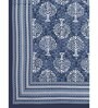 Blue Traditional 200 TC Cotton Double Queen Sized Bedsheet With 2 Pillow Covers