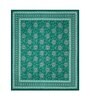 Green Traditional 200 TC Cotton Double Queen Sized Bedsheet With 2 Pillow Covers