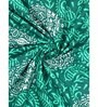 Green Traditional 200 TC Cotton Double Queen Sized Bedsheet With 2 Pillow Covers