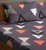 Purple Geometric 210 TC Cotton Blend King Sized Bed Sheets with 2 Pillow Covers