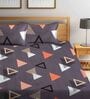 Purple Geometric 210 TC Cotton Blend King Sized Bed Sheets with 2 Pillow Covers