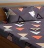 Purple Geometric 300 TC Cotton Blend Double Bedsheet with 2 Pillow covers