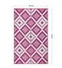 Purple Geometrical Polyproylene 4 ft x 6 ft Machine Made Picnic  Mats