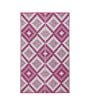 Purple Geometrical Polyproylene 4 ft x 6 ft Machine Made Picnic  Mats