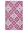 Purple Geometrical Polyproylene 4 ft x 6 ft Machine Made Picnic  Mats
