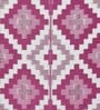 Purple Geometrical Polyproylene 4 ft x 6 ft Machine Made Picnic  Mats