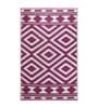 Purple Geometrical Polyproylene 4 ft x 6 ft Machine Made Picnic Mat