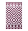Purple Geometrical Polyproylene 4 ft x 6 ft Machine Made Picnic Mat