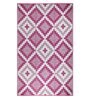 Purple Geometrical Polyproylene 6 ft x 9 ft Machine Made Picnic  Mats