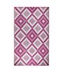 Purple Geometrical Polyproylene 6 ft x 9 ft Machine Made Picnic  Mats