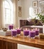 Purple Glass Votive Candles Set Of 6