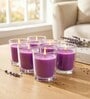 Purple Glass Votive Candles Set Of 6