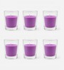 Purple Glass Votive Candles Set Of 6
