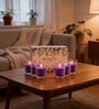 Purple Glass Votive Candles Set Of 6
