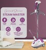 Purple Handheld Garment Steamer with Fabric Brush & Glove