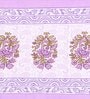 Purple Floral 120 TC Cotton Queen Sized Bedsheet with 2 Pillow Cover