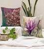 Purple Jute Floral 16x16 inches Cushion Covers (Pack of 2)