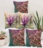Purple Jute Floral 16x16 inches Cushion Covers (Pack of 5)