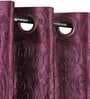 Purple Long Crush Floral 7FT Light Filtering Eyelet Door Curtains (Pack of 1)