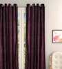 Purple Long Crush Floral 7FT Light Filtering Eyelet Door Curtains (Pack of 1)