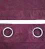 Purple Long Crush Floral 7FT Light Filtering Eyelet Door Curtains (Pack of 1)