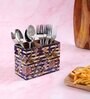Purple Mdf 2 Partition Mdf Wood Square 1 Pcs Cutlery Holder