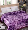 Purple Abstract Microfiber 300 GSM Heavy Winter Reversible Double Bed Comforter