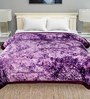 Purple Abstract Microfiber 300 GSM Heavy Winter Reversible Double Bed Comforter