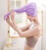 Purple Microfiber Solid 380 GSM Hair Wrap Towel (1 Pc)