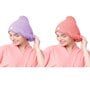 Purple Microfiber Solid 380 GSM Hair Wrap Towel (Set of 2)