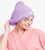 Purple Microfiber Solid 380 GSM Hair Wrap Towel (Set of 2)