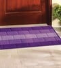 Purple Nylon Striped Machine Made Runner(4.5x1.8 ft) and Doormat(15x23 inch) combo