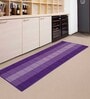 Purple Nylon Striped Machine Made Runner(4.5x1.8 ft) and Doormat(15x23 inch) combo