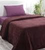 Purple Solid 110 TC Cotton Single Bed Cover