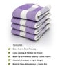 Purple Stripes  210 GSM 100% Cotton Bath Towel (Set of 4)