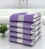 Purple Stripes 210 GSM 100% Cotton Bath Towel (Set of 5)