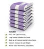 Purple Stripes  210 GSM 100% Cotton Bath Towel (Set of 6)