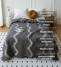 Grey Polycotton Abstract 300 Gsm Soft Quilted Double Bed Comforter