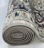 Purple Persian Polyester 4 ft x 6 ft Machine Made Carpet
