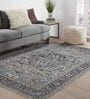 Purple Persian Polyester 4 ft x 6 ft Machine Made Carpet