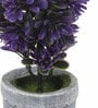 Polyester Purple Bonsai With Grey Resin Pot Artificial Plants