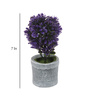 Polyester Purple Bonsai With Grey Resin Pot Artificial Plants