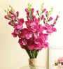 Purple Polyester Artificial Cherry Blossom Flower Without Pot