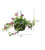 Purple Polyester Artificial Morning Glory Hanging Creeper Plant with Hanging Metal Stand