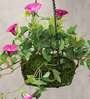 Purple Polyester Artificial Morning Glory Hanging Creeper Plant with Hanging Metal Stand