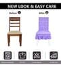 Purple Printed Polyester Blend 14x45 Inches Chair Covers (Set of 4)