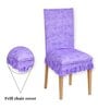 Purple Printed Polyester Blend 14x45 Inches Chair Covers (Set of 4)