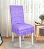 Purple Printed Polyester Blend 14x45 Inches Chair Covers (Set of 4)